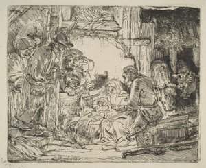 De aanbidding van de herders, met de lamp, ca. 1654
