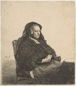 De Moeder van de Kunstenaar Zittend aan een Tafel, Kijkt Rechts: Driekwart Lengte