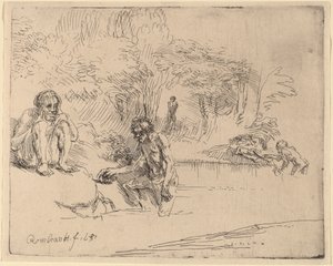 De Baders door Rembrandt van Rijn
