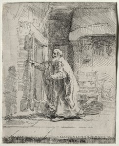 De Blindheid van Tobit: De Grotere Plaat, 1651 door Rembrandt van Rijn