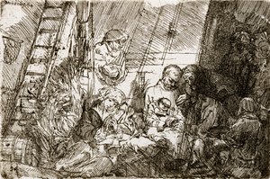De besnijdenis in de stal door Rembrandt van Rijn