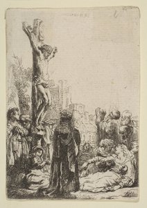 De kruisiging: kleine plaat, ca. 1635 door Rembrandt van Rijn