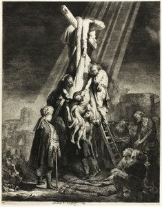 De kruisafneming: Tweede plaat door Rembrandt van Rijn