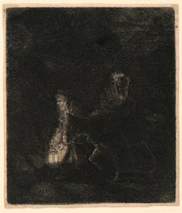 De Vlucht naar Egypte: Een Nachtstuk door Rembrandt van Rijn