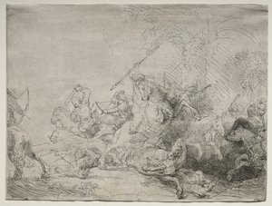 De Grote Leeuwenjacht door Rembrandt van Rijn