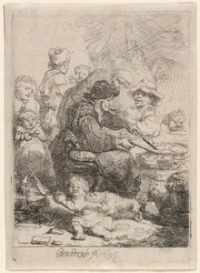 De pannenkoekvrouw door Rembrandt van Rijn
