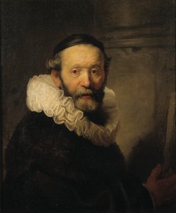 De Prediker Johannes Uttenbogaert, c.1633 door Rembrandt van Rijn