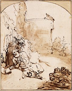 De profeet Jona voor de muren van Nineve, ca. 1651 door Rembrandt van Rijn