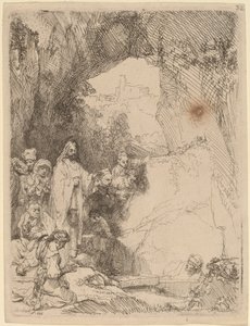 De Opwekking van Lazarus: Kleine Plaat door Rembrandt van Rijn