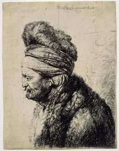 Het tweede oosterse hoofd door Rembrandt van Rijn
