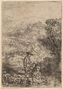De herder en zijn familie door Rembrandt van Rijn
