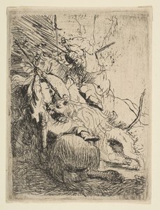 De Kleine Leeuwenjacht met Eén Leeuw, ca. 1629 door Rembrandt van Rijn