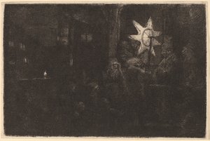 De Ster van de Koningen: een Nachtstuk door Rembrandt van Rijn