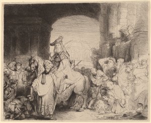 De triomf van Mordechai door Rembrandt van Rijn