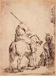 De Soldaat met Tulband te Paard, 1632 door Rembrandt van Rijn