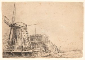 De Windmolen door Rembrandt van Rijn