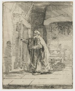 De blindheid van Tobit: de grotere plaat door Rembrandt van Rijn