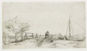 De brug bij Klein Kostverloren aan de Amstel door Rembrandt van Rijn