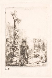 De kruisiging: kleine plaat door Rembrandt van Rijn