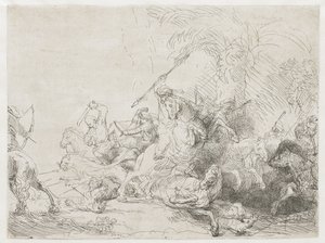 De grote leeuwenjacht door Rembrandt van Rijn
