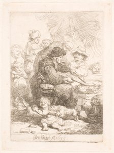 De pannenkoekvrouw door Rembrandt van Rijn