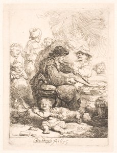 De pannenkoekvrouw door Rembrandt van Rijn