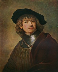 Tronie van een jonge man in een gorget en muts, ca. 1639