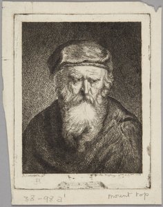 Melancholische oude man door Rembrandt van Rijn
