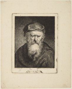 Atrabilaire oude man door Rembrandt van Rijn