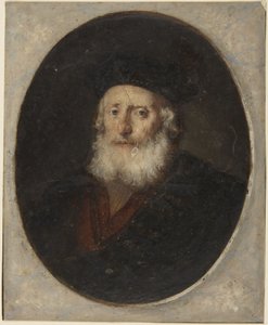 Oude man met toque door Rembrandt van Rijn