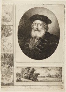 Oude man met een toque door Rembrandt van Rijn