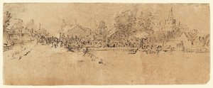 Uitzicht op Diemen door Rembrandt van Rijn