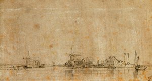 Uitzicht op de Amstel bij de Omval, Links de Ringvaart van de Diermermeer