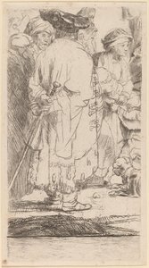 De man met een stok (Fragment uit de Honderd Guilder Print)