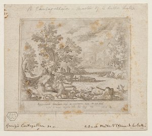Landschap met Tobias en de Engel, c.1609 door Remigio Cantagallina