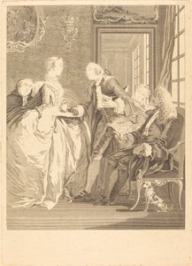 De huwelijksafspraak door René Gaillard after Charles Eisen