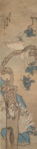 Papegaai in bloeiende boom, 1835-1893 door Ren Xun