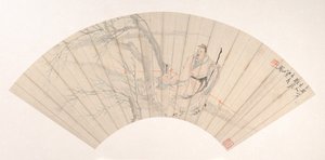 Geleerde in de wind, ca. 1880 door Ren Xun