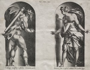 Cephalus en Procris in twee Nissen