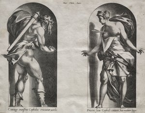 Cephalus en Procris in twee Nissen