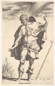 Empedocles, frontaal staand met zijn hoofd in driekwart zicht