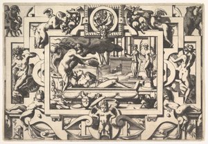 Medea giet een Magische Drank over Jason Le roi Aeson tant caduque et chenu en une cuve elle..., 1563