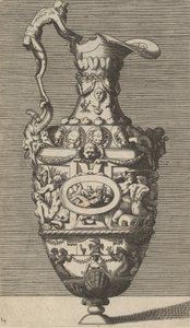 Vaas met een riviergod in een ovaal medaillon door Rene Boyvin