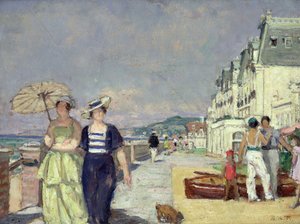 Elegante vrouwen aan de kust in Cabourg, c.1929 door René François Xavier Prinet