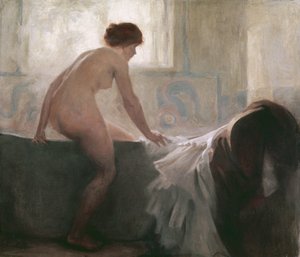 Vrouw die baadt door René François Xavier Prinet