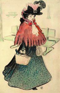 De mooie Jodin gaat winkelen. Le Rire magazine, 1896