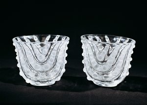 Glazen vazen, ca. 1930, door Rene Lalique, geproduceerd door Rene Lalique et Cie Alsace Glasfabriek. Frankrijk, 20e eeuw door Rene Jules Lalique