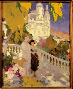 De wandeling op het terras van het Casino van Montecarlo door Rene Lelong