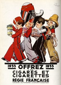 Cigarettes de la regie Francaise door Rene Vincent