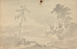 Landschap met kasteel en rivier door Rev. William Gilpin
